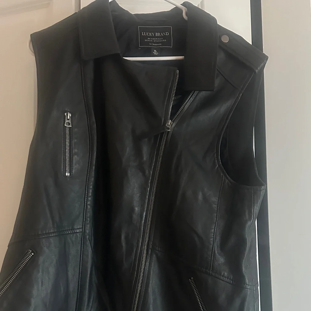 Lucky Brand Black Leather Jacket - Picture 1 of 3